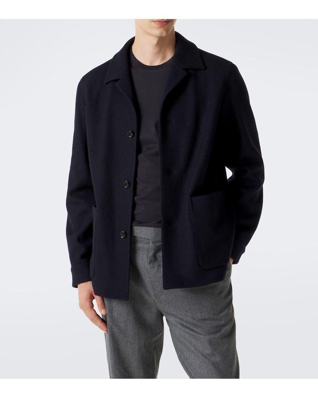 Zegna Blue Alpe Cashmere And Wool Jacket for men