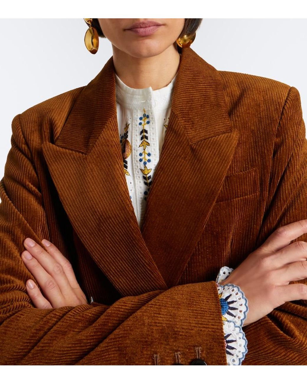 Isabel Marant Brown Rasma Cotton And Linen Corduroy Blazer