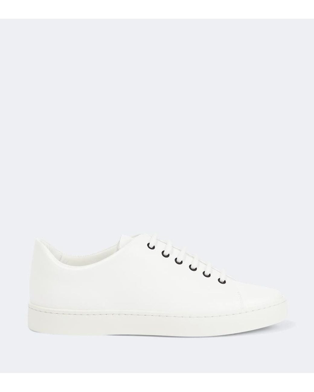 Manolo Blahnik White Semanado Leather Sneakers for men