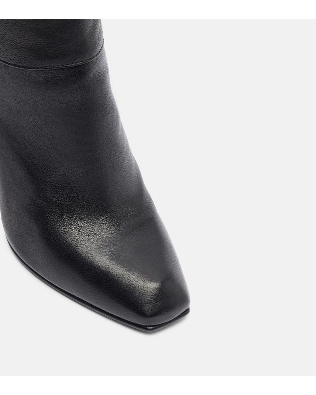 McQueen Black Horn Heel Leather Knee-High Boots