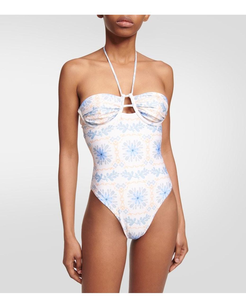 Agua Bendita White Sandalo Chivas Printed Swimsuit