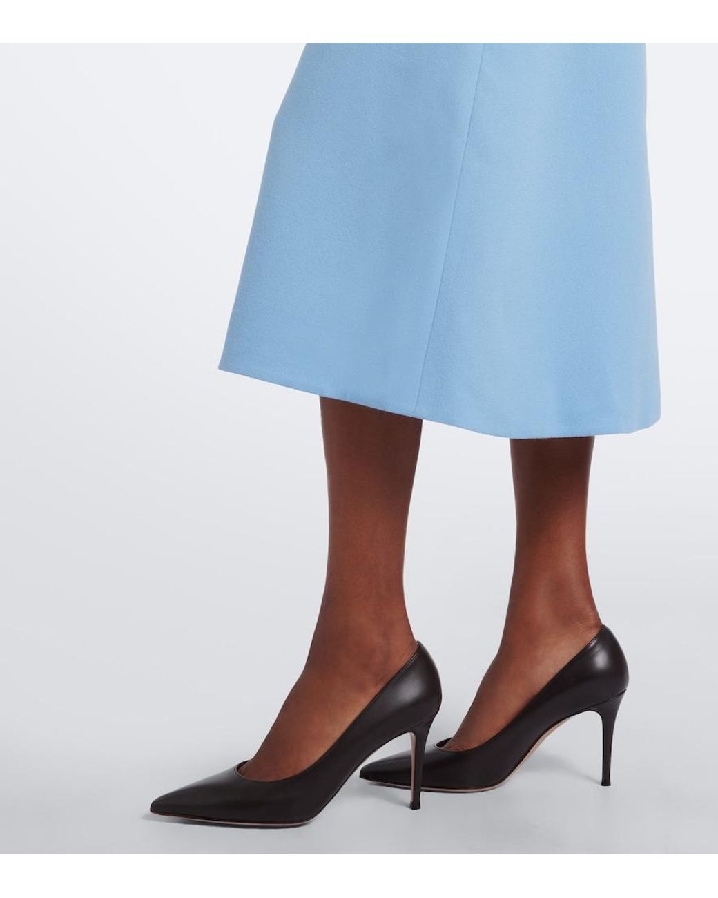 Emilia Wickstead Blue Alexina Wool Crepe Midi Dress
