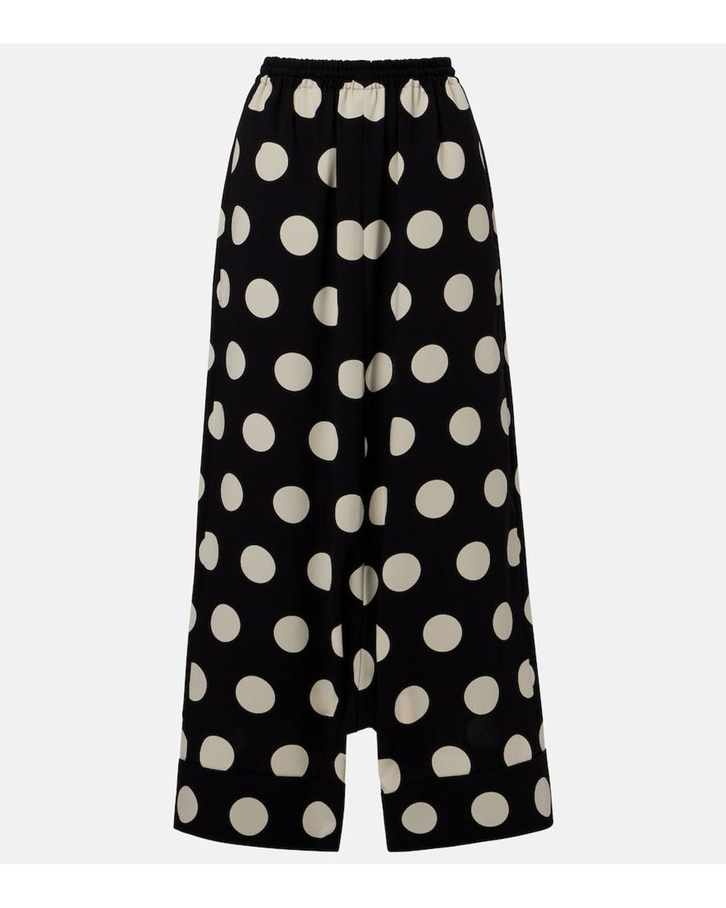 Junya Watanabe Black Polka-Dot Wide-Leg Pants
