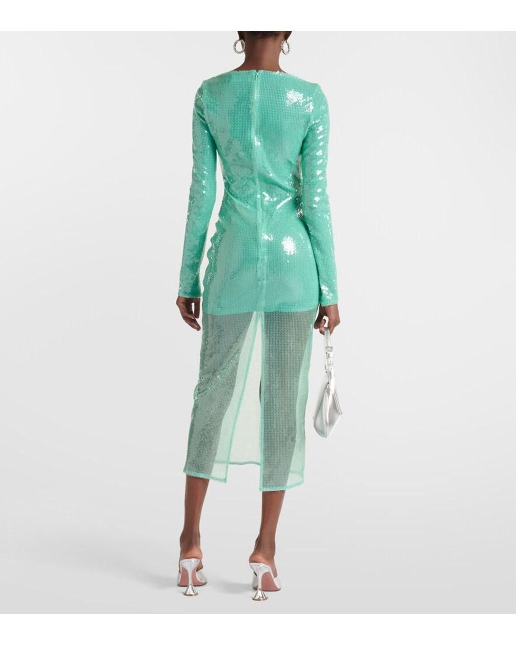 David Koma Green Sequined Minidress