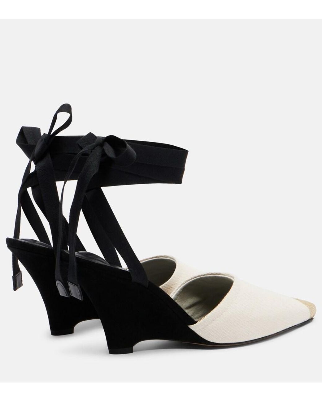 Jacquemus Black Canvas Wedges