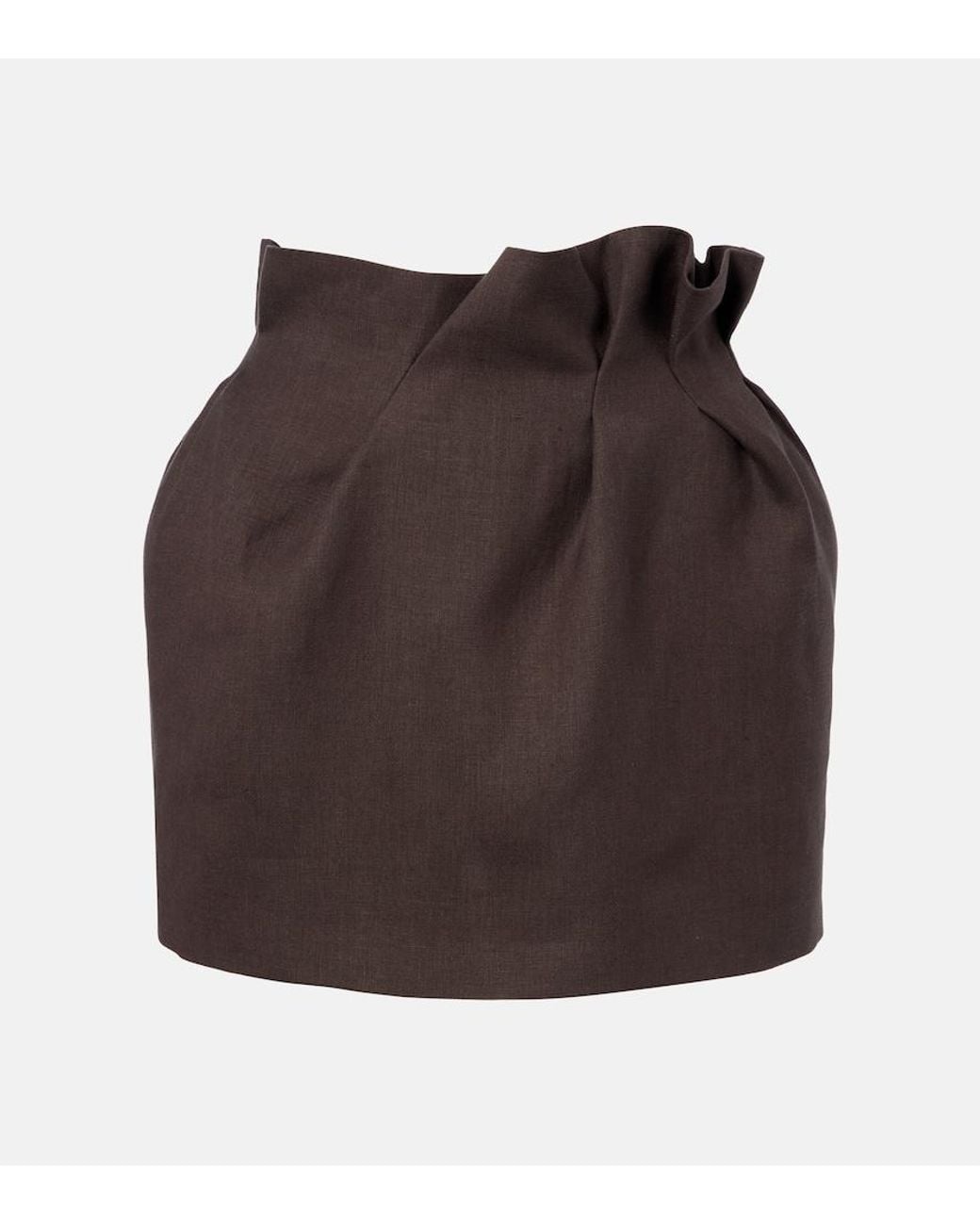 Magda Butrym Brown Linen Miniskirt