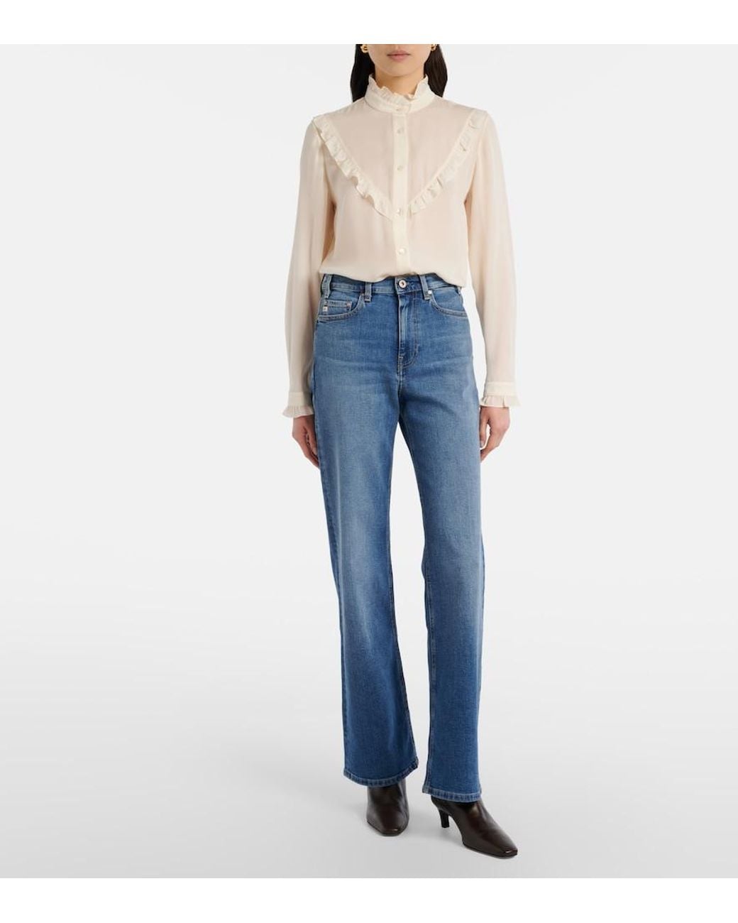 AG Jeans Blue New Baggy Wide-Leg Jeans