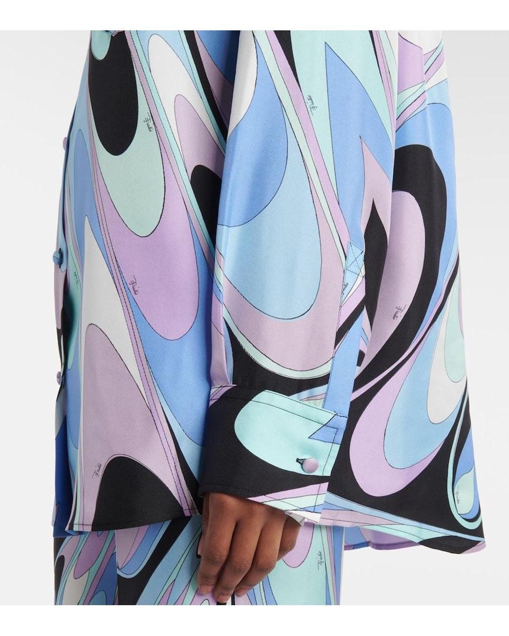Emilio Pucci Blue Silk Printed Shirt