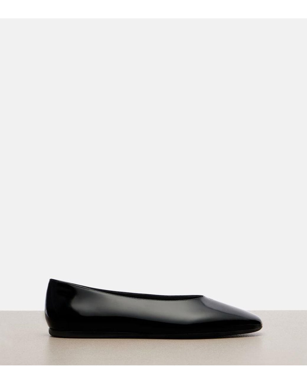 Prada Black Leather Ballet Flats