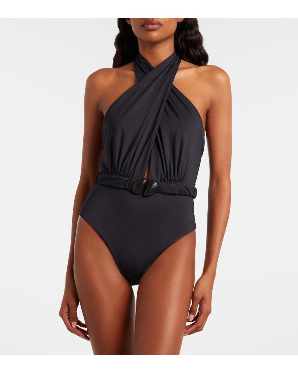 Johanna Ortiz Blue Halterneck Swimsuit