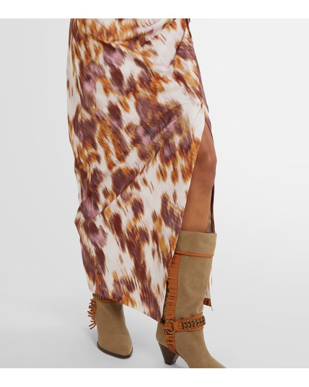 Isabel Marant White Nadela Printed Cotton Jersey Maxi Dress