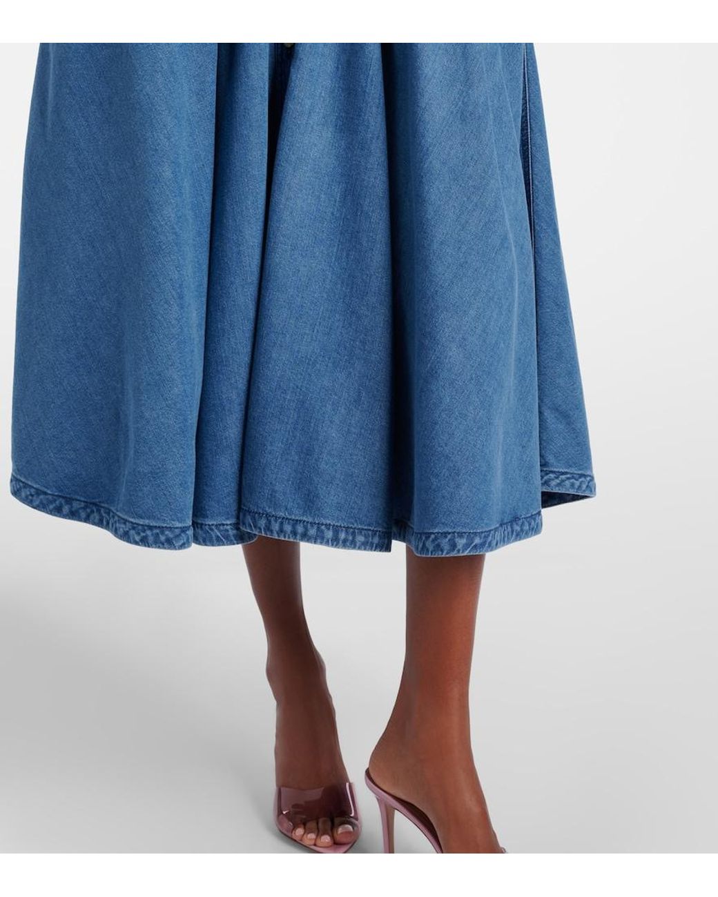 Patou Blue Denim Midi Skirt