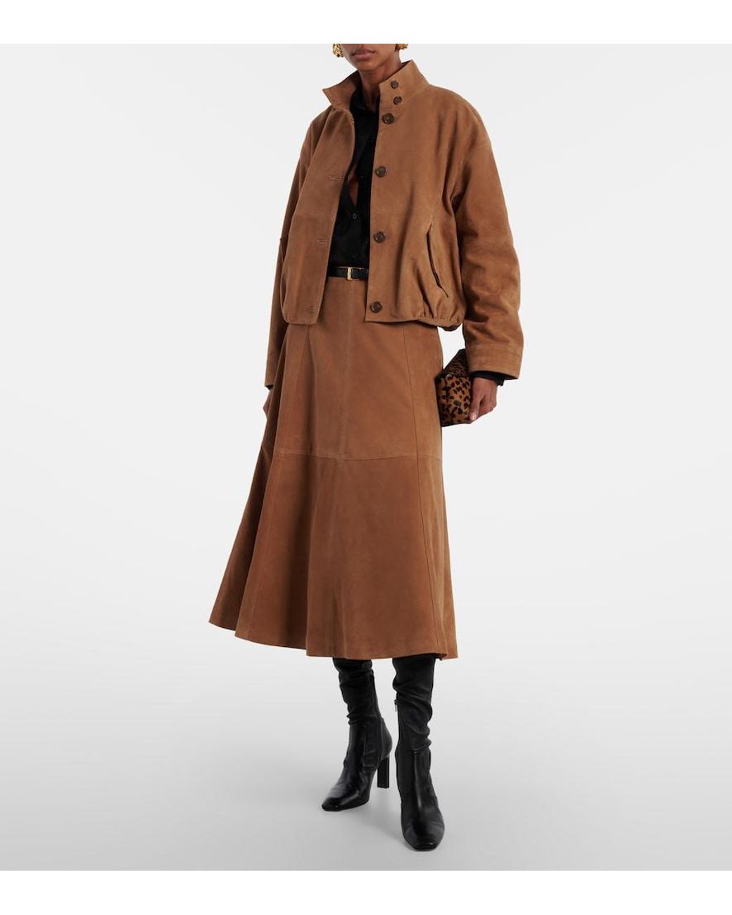 Jonathan Simkhai Brown Jacke Marley Aus Veloursleder