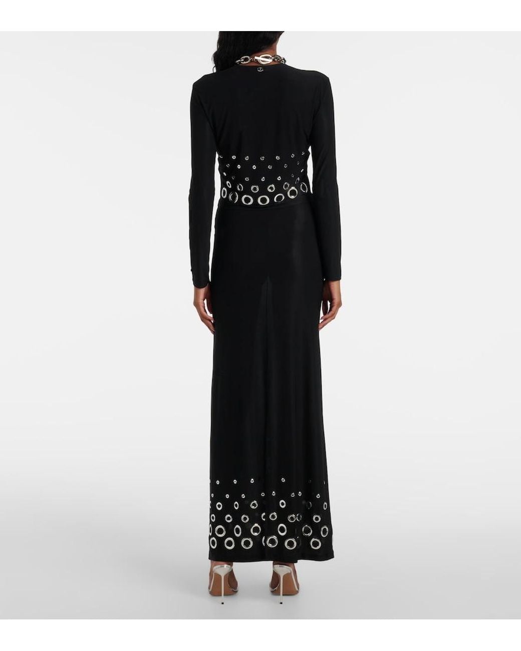 Rabanne Black Embellished Maxi Skirt