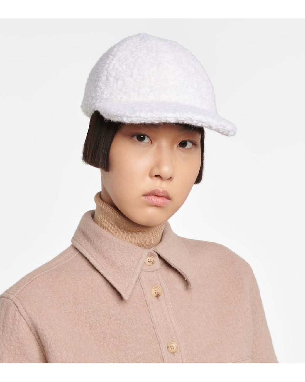 Gabriela Hearst White Boucle Baseball Cap