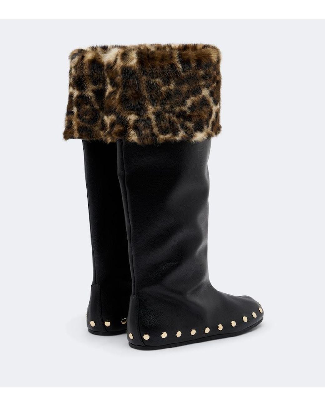 Ganni Black Jenny Studded Knee-High Boots