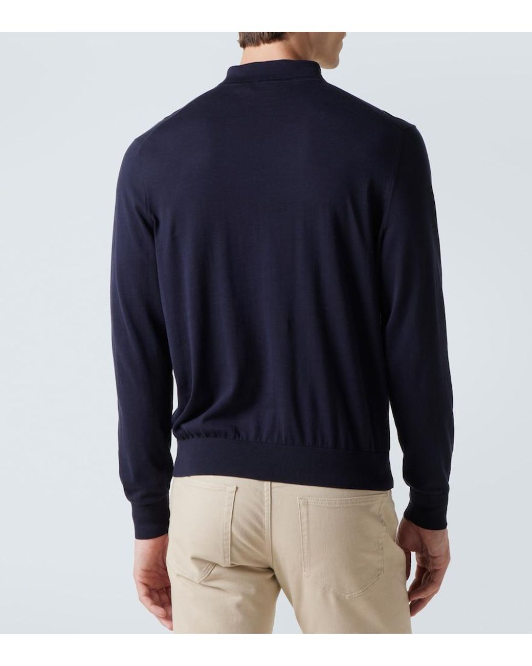 Loro Piana Blue Cotton Polo Shirt for men