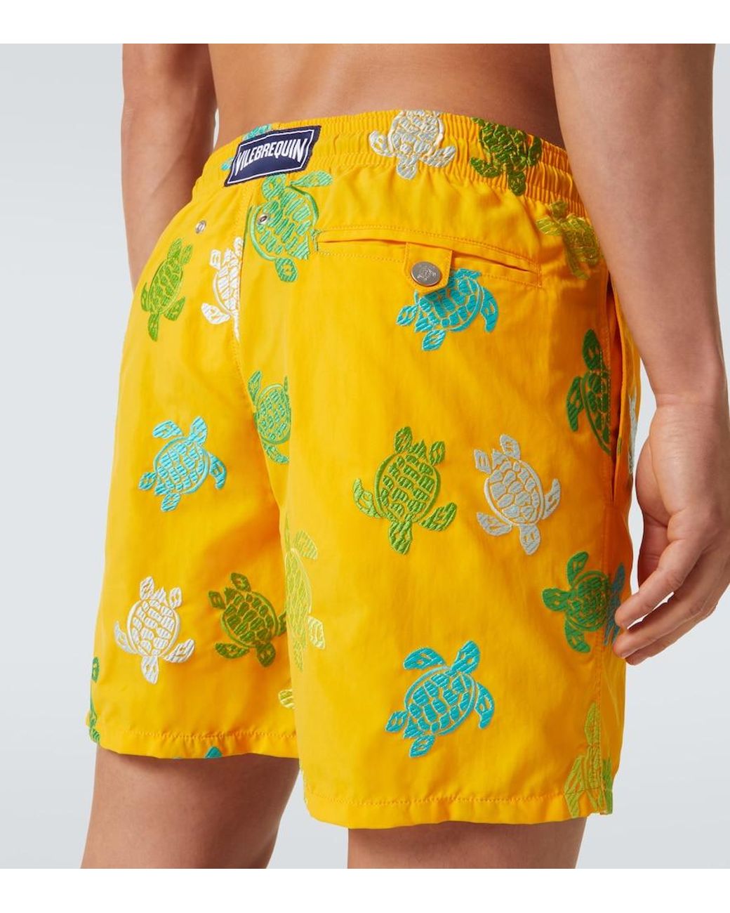 Vilebrequin Yellow Mistral Printed Swim Trunks for men