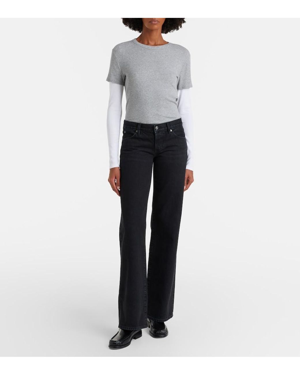 FRAME Black The Straight Jeans