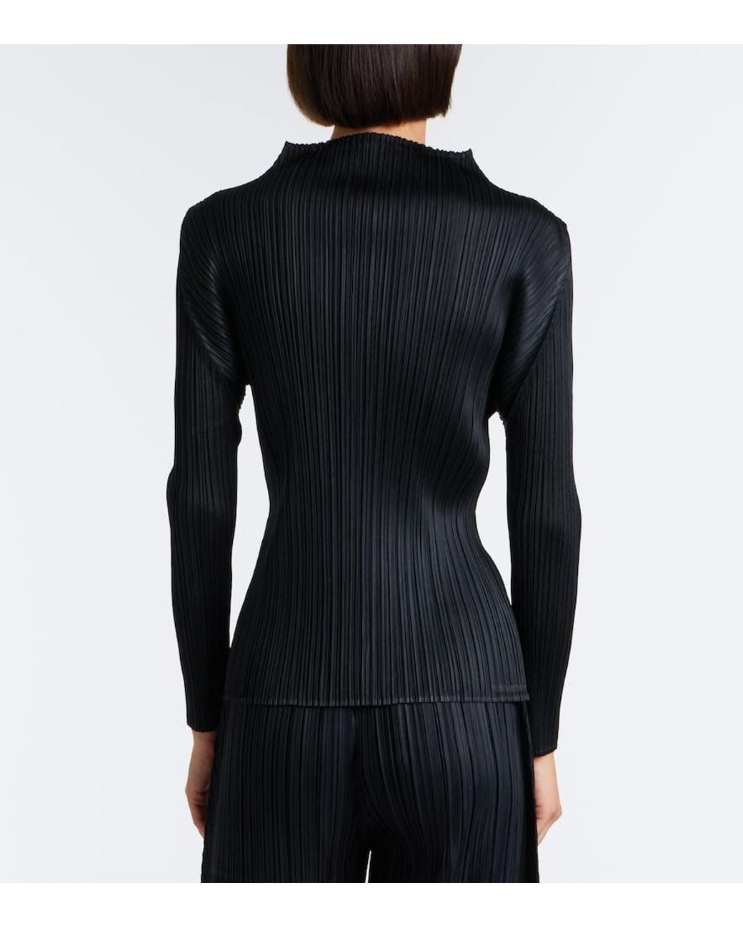 Pleats Please Issey Miyake Black Basics Pleated Top