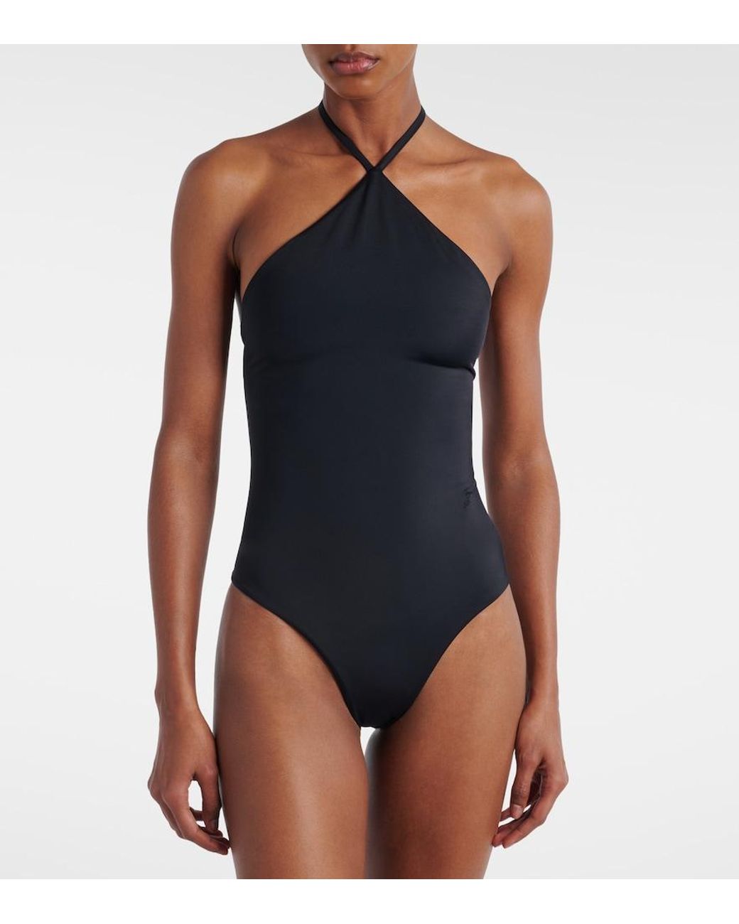 Jacquemus Blue Bastide Halterneck Swimsuit