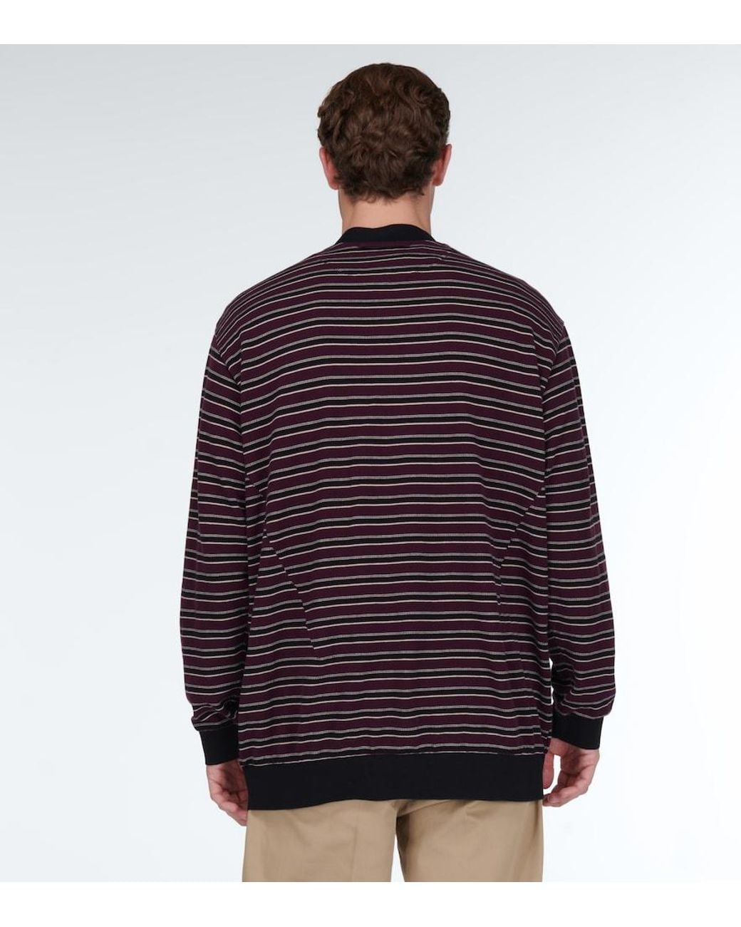 Undercover Blue Striped Cotton Cardigan for men