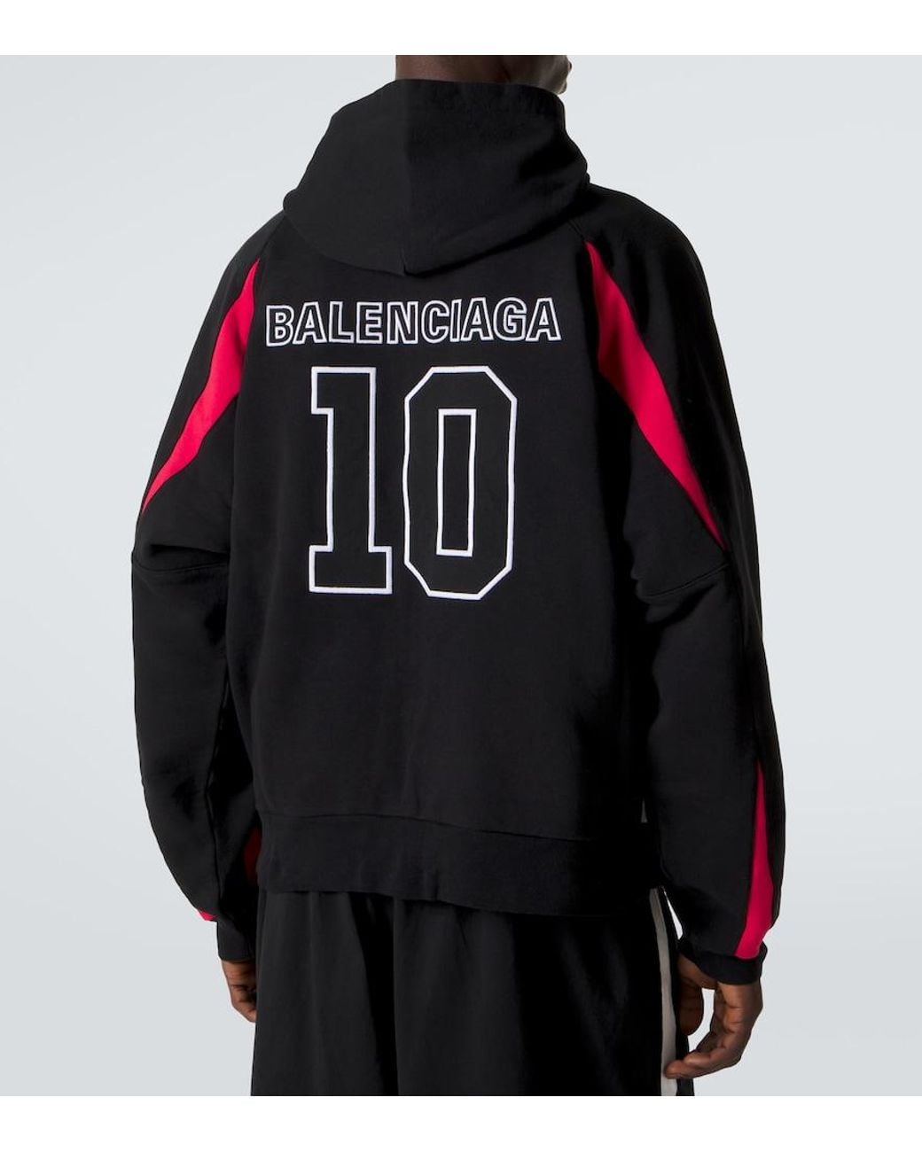 Balenciaga Blue X Nba Logo Cotton Fleece Hoodie for men
