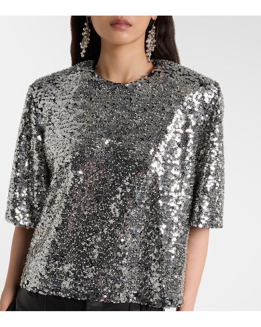 Isabel Marant Black Helga Sequined Top