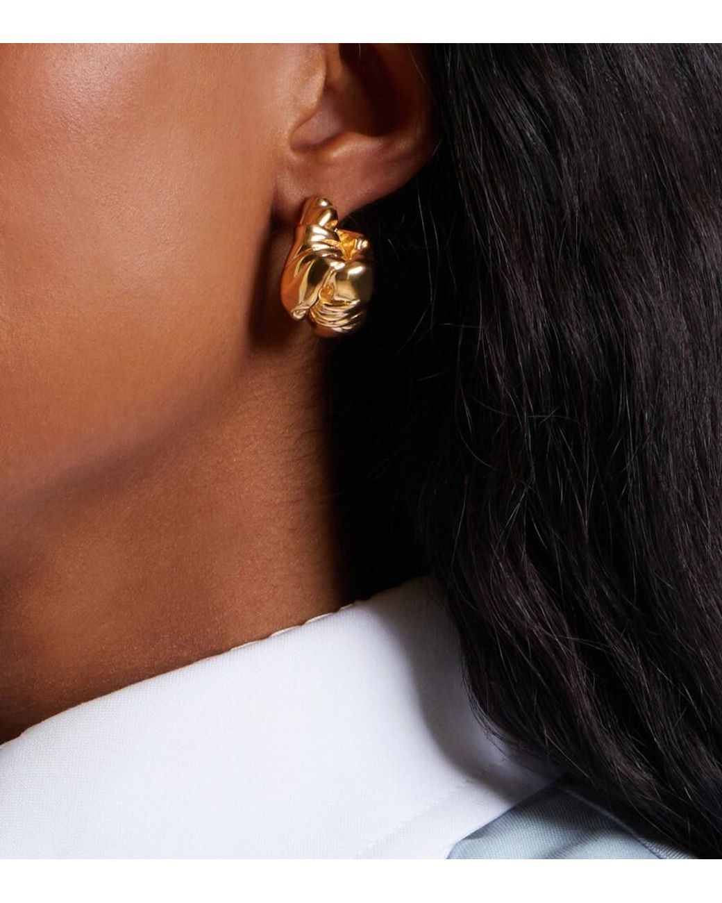 Bottega Veneta Metallic 18Kt-Plated Sterling Earrings