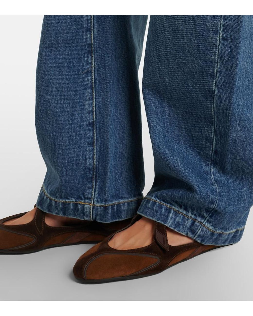 The Attico Brown Floor 01 Suede Ballet Flats