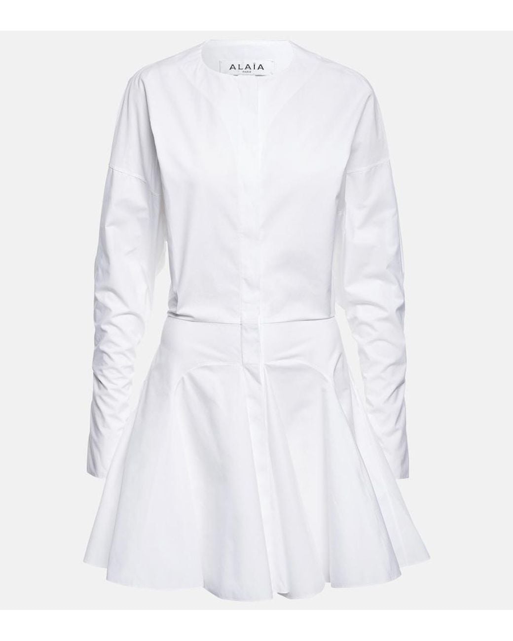 Alaïa White Cotton Poplin Minidress