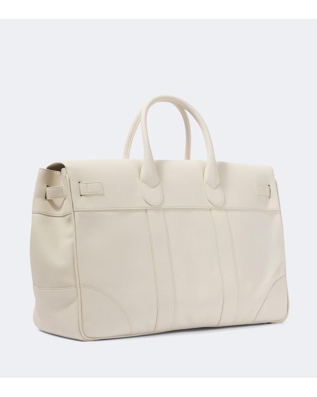 Brunello Cucinelli Natural Logo Leather Duffel Bag for men