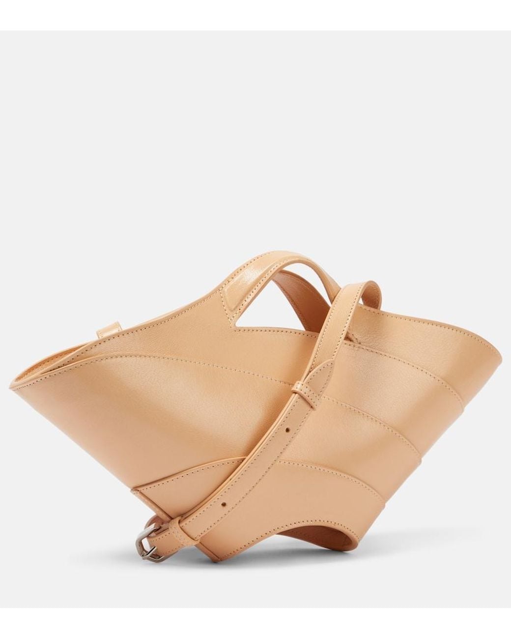 Alaïa Natural Khaima Small Leather Tote Bag