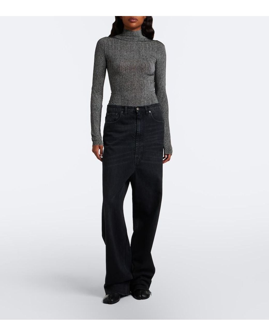 Maison Margiela Gray Printed Jersey Bodysuit