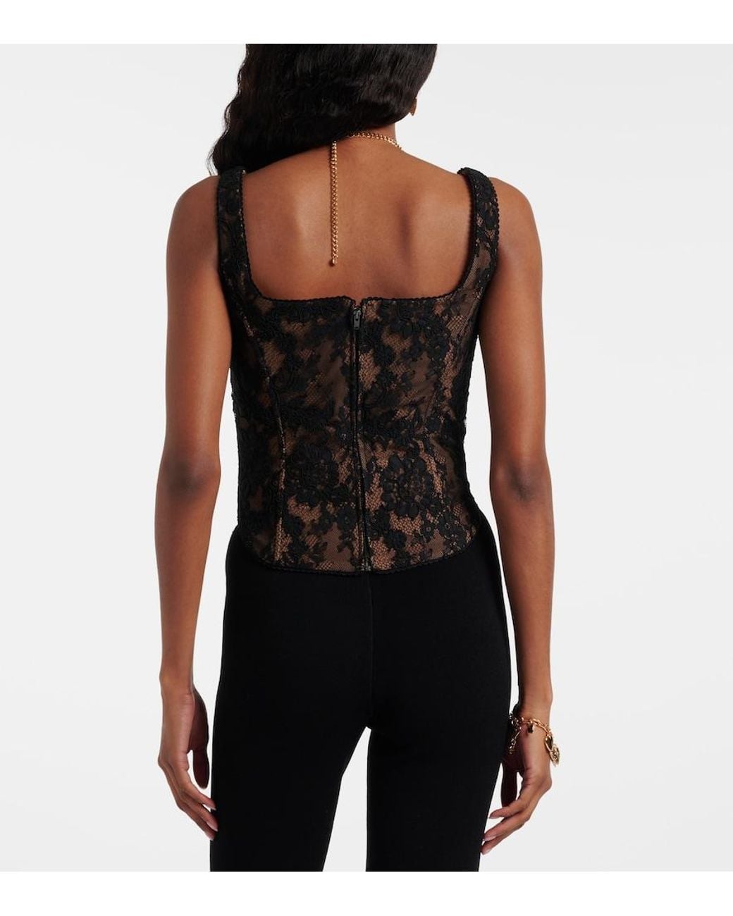 Self-Portrait Black Lace Corset Top