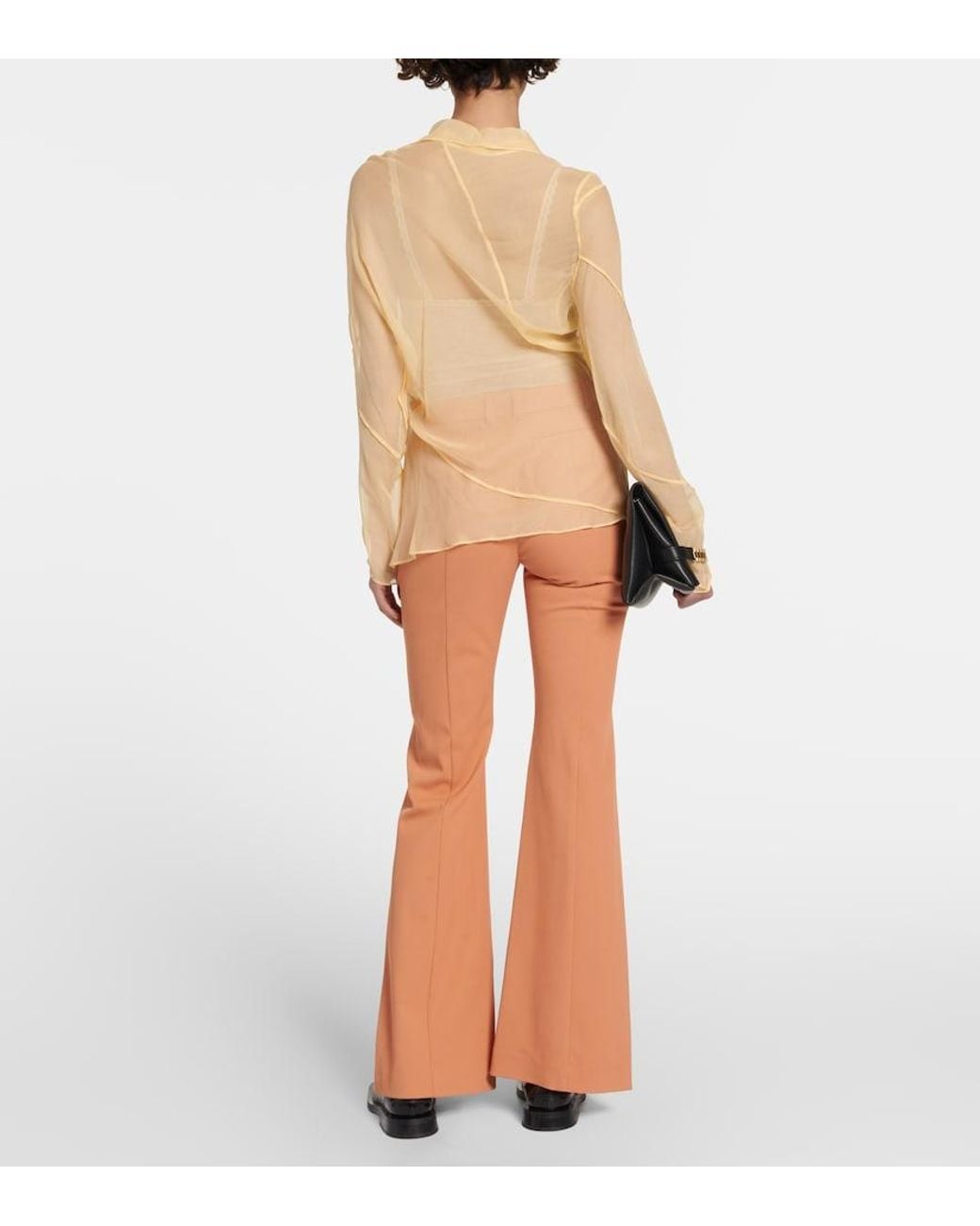Victoria Beckham Natural Crepe De Chine Blouse