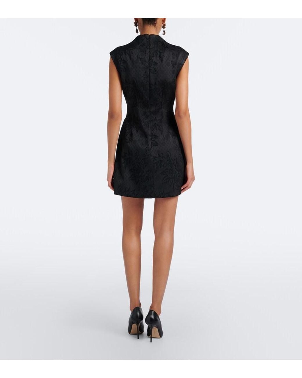 Veronica Beard Black Haworth Floral Jacquard Minidress