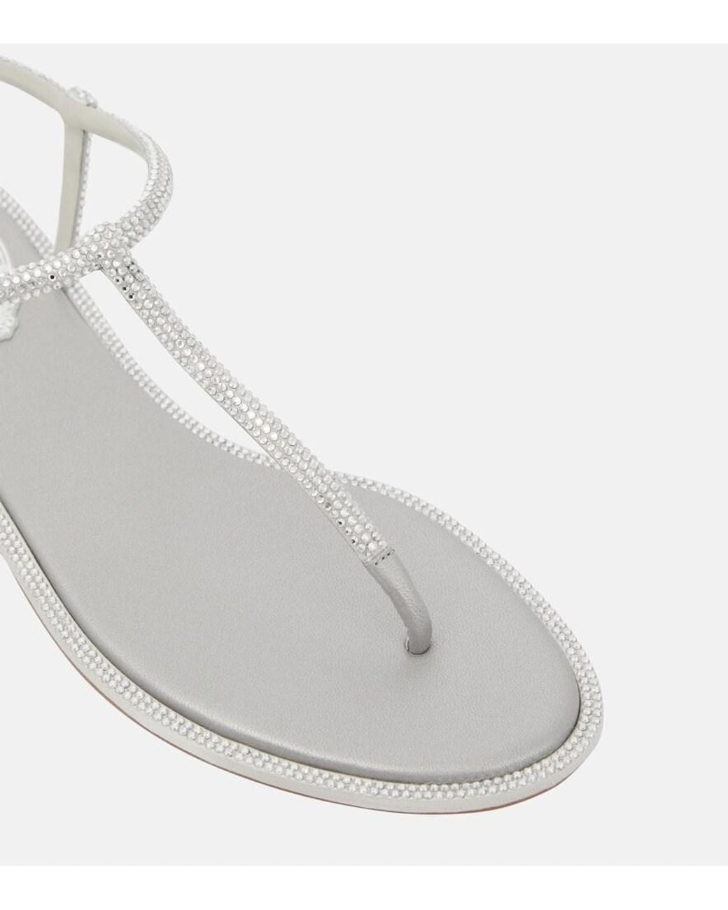 Rene Caovilla Multicolor Diana Embellished Thong Sandals