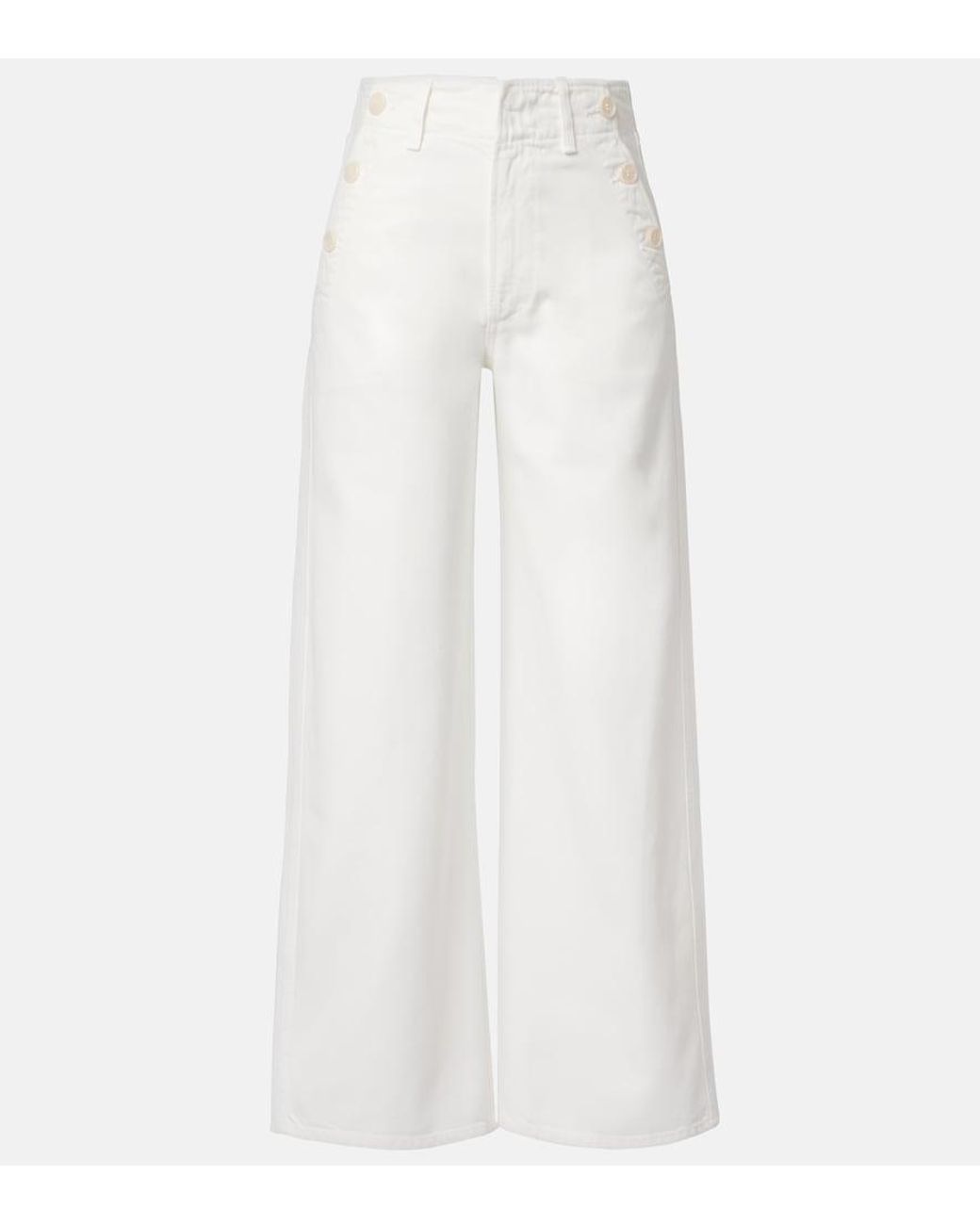 Citizens of Humanity White Boardwalk Wide-Leg Jeans