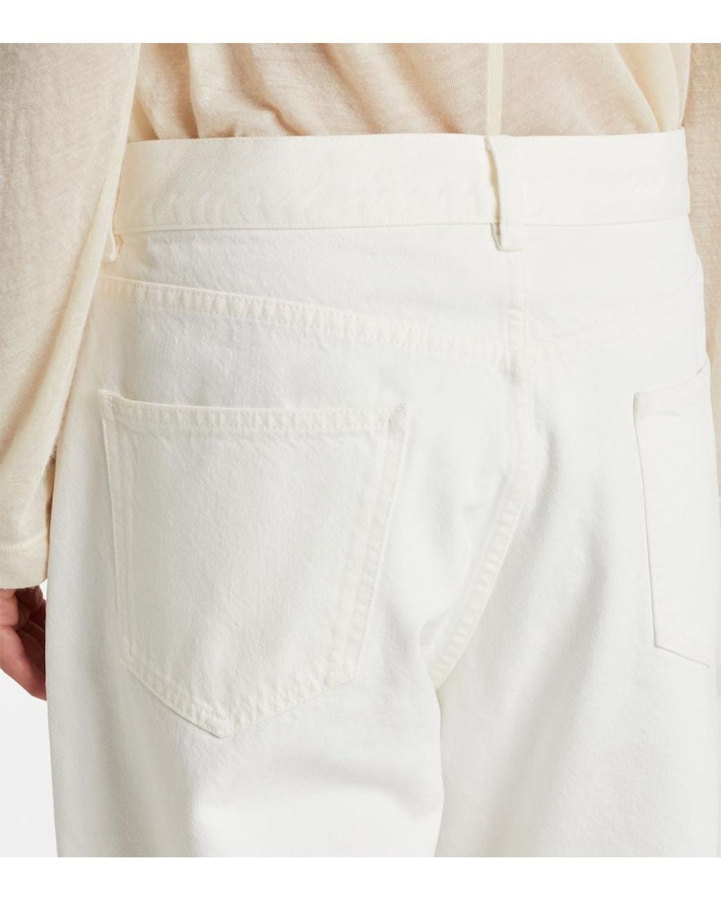 The Row White Burty Straight Jeans