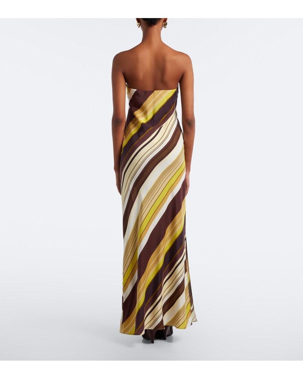 Sir Metallic Striped Silk Maxi Dress