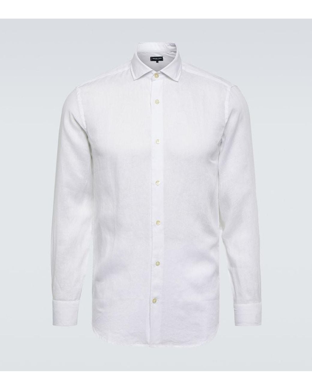 Frescobol Carioca White Antonio Long-Sleeved Linen Shirt for men