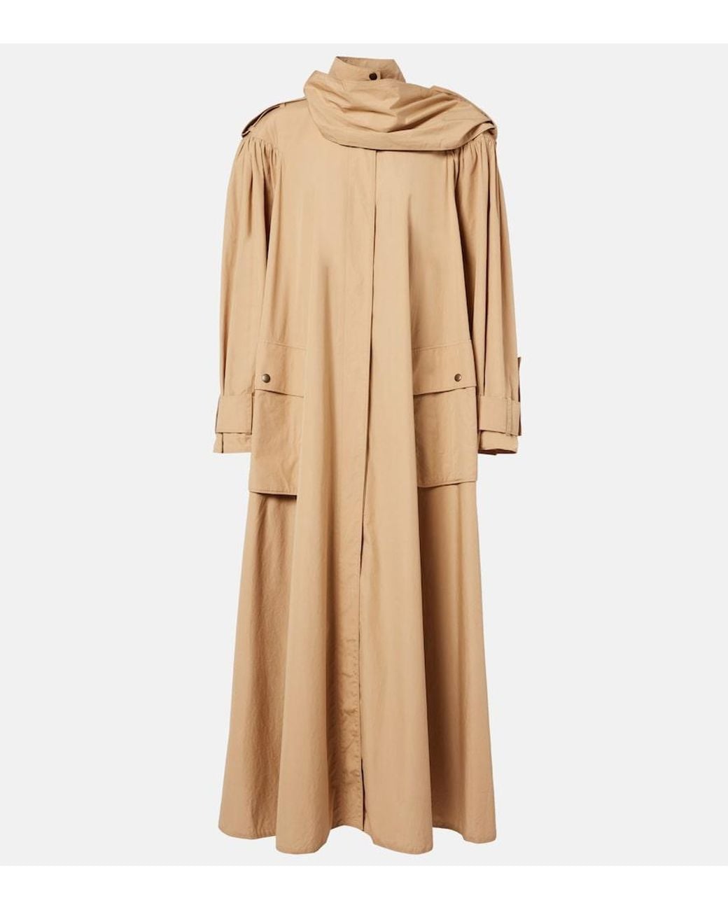 Chloé Natural Scarf-Detail Cotton Coat