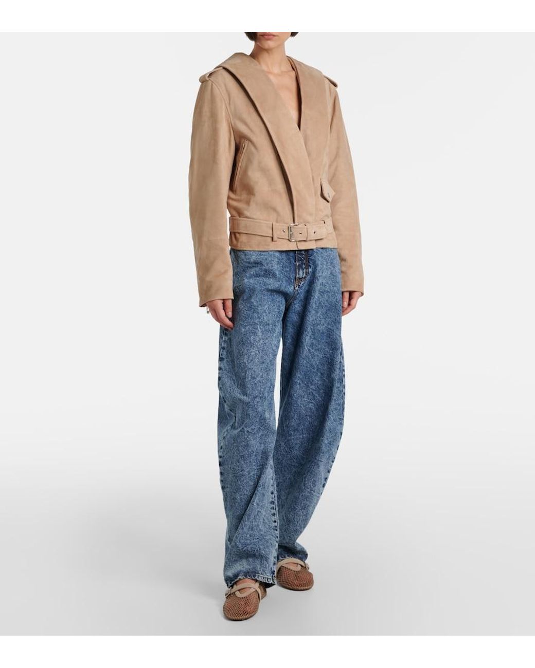 Alaïa Natural Suede Biker Jacket