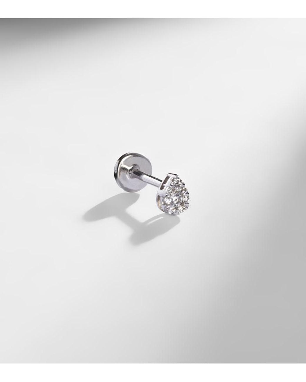 PERSÉE White Piercing 18Kt Single Earring With Diamonds