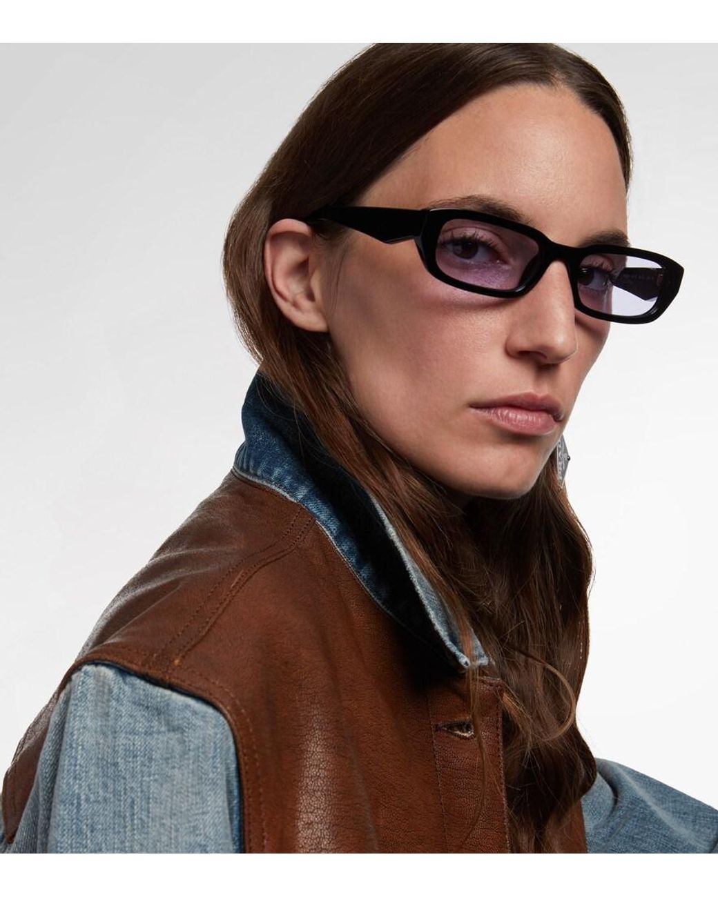 Prada Blue Rectangular Sunglasses