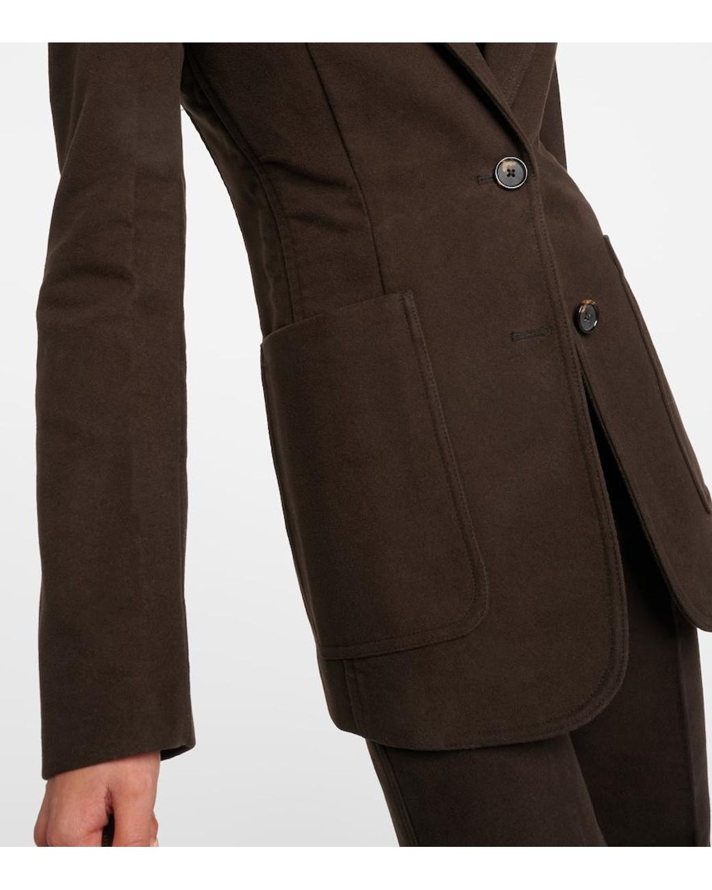 Totême Black Single-Breasted Cotton Blazer