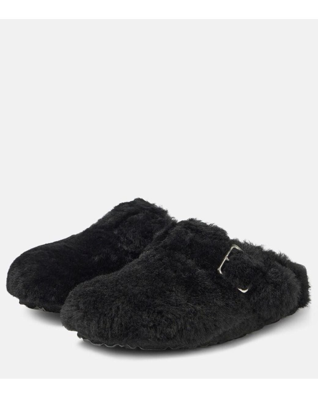 Birkenstock Black Boston Shearling Clogs