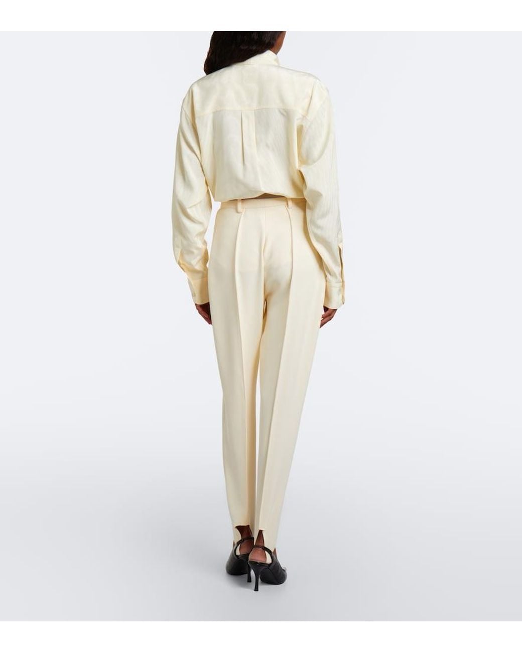 Stella McCartney Natural Cady Stirrup Pants
