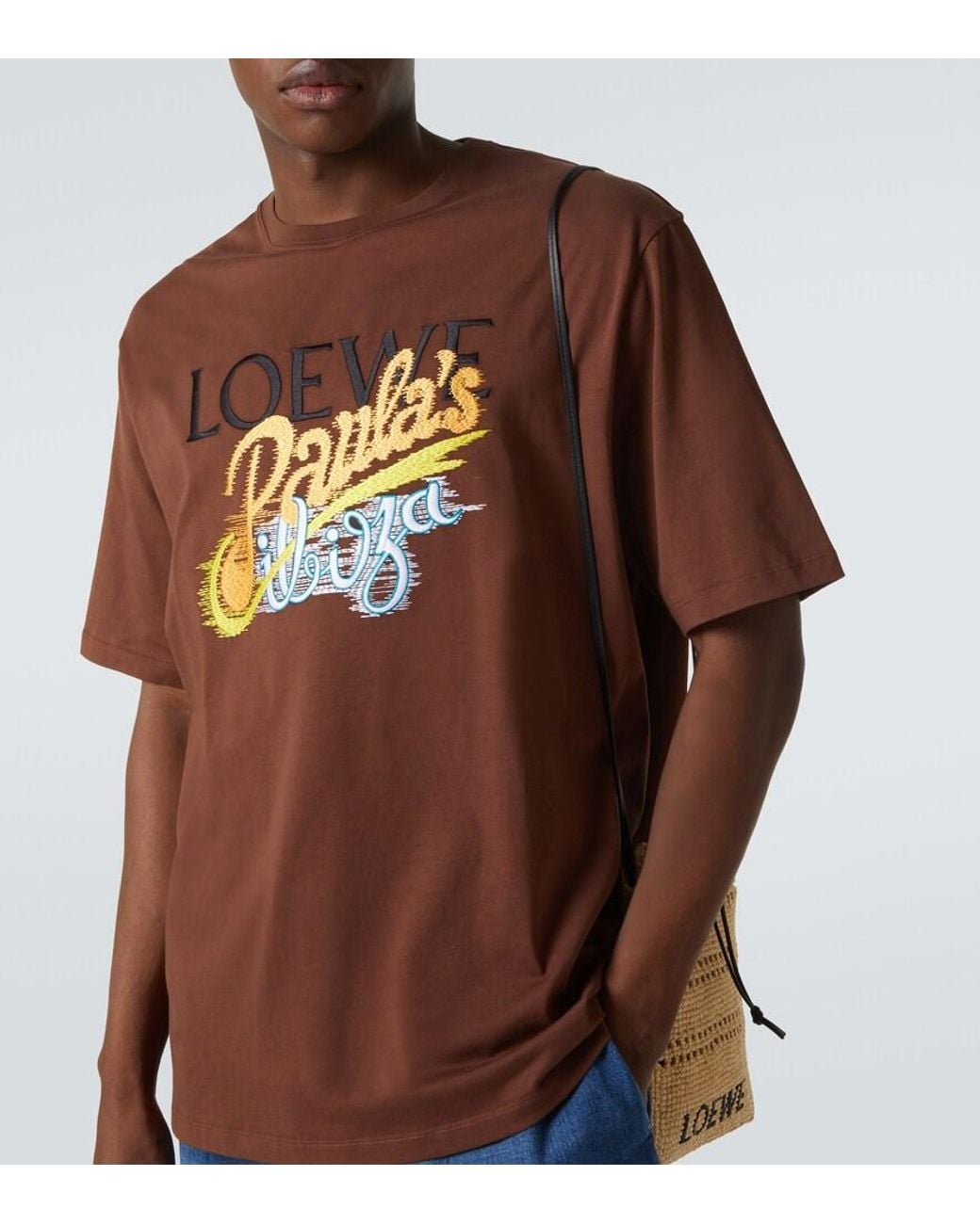Loewe Brown Paula's Ibiza Printed Cotton Jersey T-Shirt for men